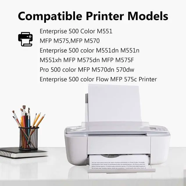 Alt view image 2 of 6 - 507A Toner Cartridges Compatible CE400A CE401A CE402A CE403A Replacement for HP 507A Toner Cartridge Enterprise 500 M551 MFP M575 Pro 500 MFP M570 Series Printer (4-Pack, Black, Cyan, Magenta, Yellow)