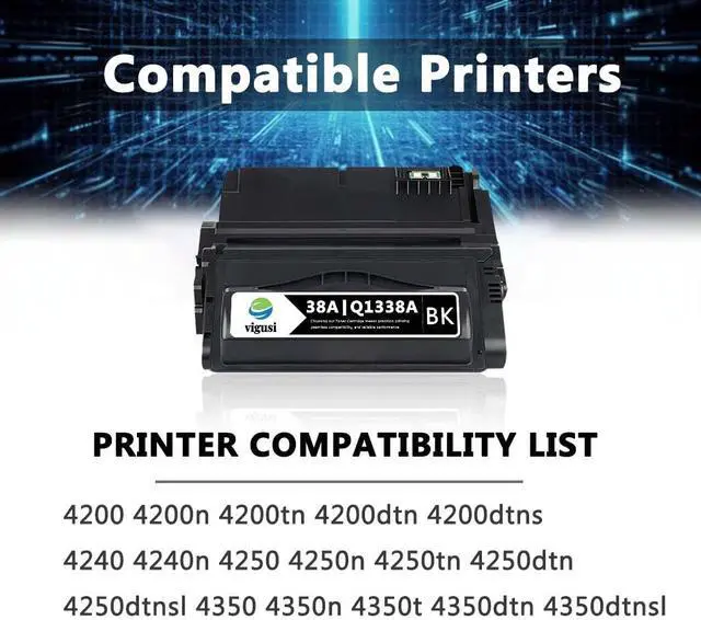 Alt view image 2 of 6 - Q1338A 38A Toner Cartridge 1Pack Replacement for HP 38A Laser 4200 Printers