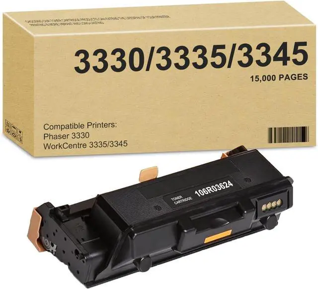 Phaser 3330 Workcentre 3335/3345 Black Toner Cartridge 106R03624 Extra High Capacity (15,000 Pages) Replacement for Xerox 3330 3335 3345 Printer (1-Pack)
