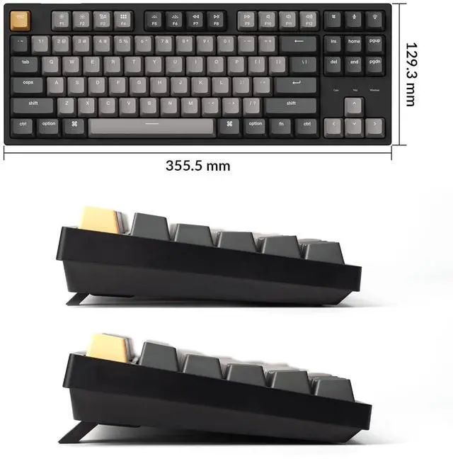 Alt view image 7 of 7 - Keychron C1 Pro Wired Mechanical Keyboard TKL Layout, QMK Programmable RGB Backlit with Hot-swappable K Pro Silent Red Switch, OEM Profile Double-Shot PBT Keycaps Compatible for Mac Windows Linux