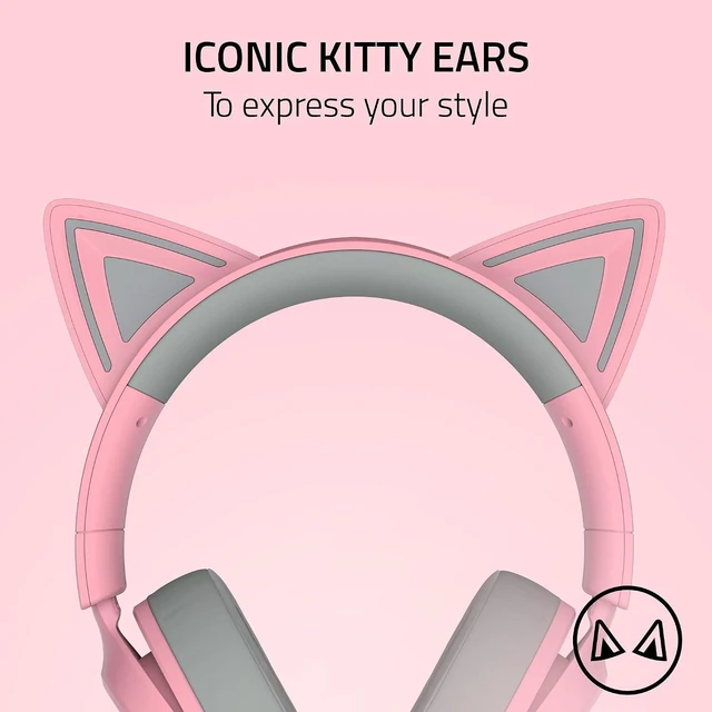 Alt view image 2 of 7 - Kraken Kitty V3 X Wired Gaming Headset, Kitty Ears, Pink