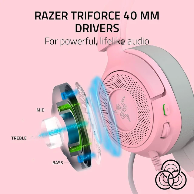 Alt view image 4 of 7 - Kraken Kitty V3 X Wired Gaming Headset, Kitty Ears, Pink