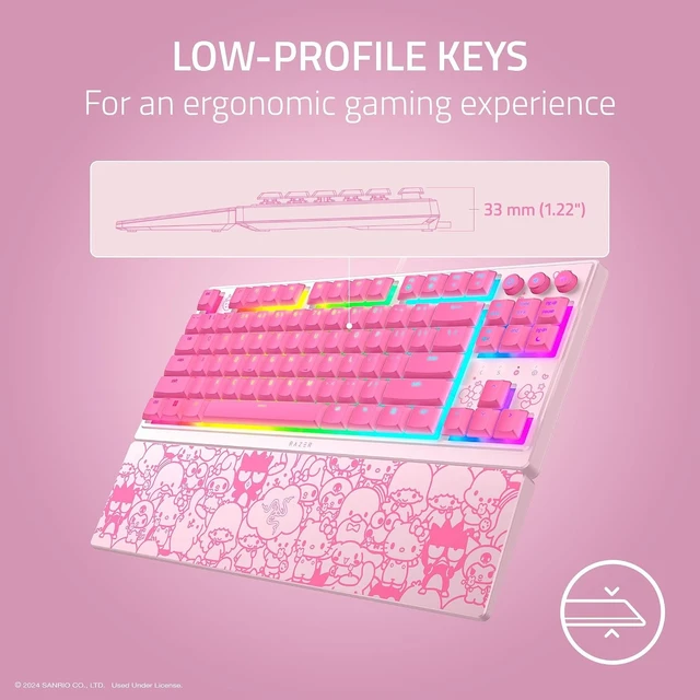 Alt view image 2 of 7 - Ornata V3 TKL Gaming Keyboard, Hello Kitty Friends Edition