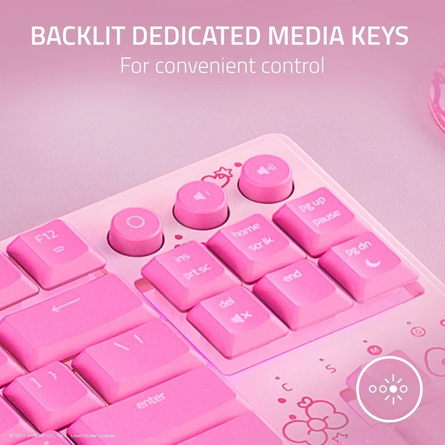 Alt view image 5 of 7 - Ornata V3 TKL Gaming Keyboard, Hello Kitty Friends Edition