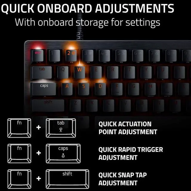 Alt view image 6 of 7 - Huntsman V3 Pro Mini 60% Esports Gaming Keyboard: Analog Optical Switches - Snap Tap - Rapid Trigger - Adjustable Actuation - Dual-Purpose Mod Keys - Doubleshot PBT Keycaps - Black