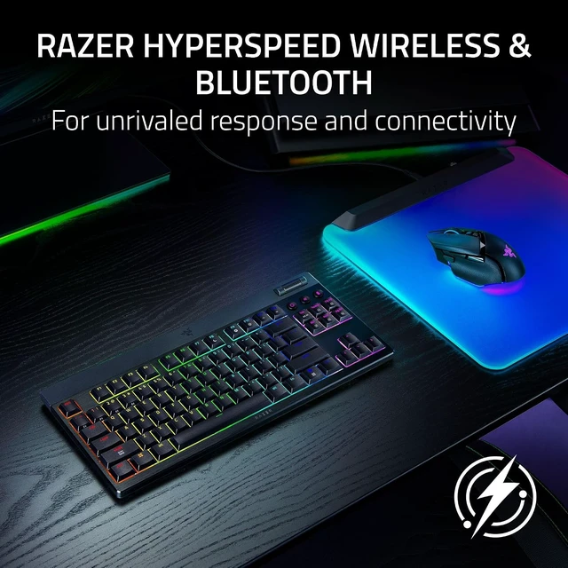Alt view image 4 of 4 - Razer - BlackWidow V4 Low-profile HyperSpeed Wireless TKL Mechanical Yellow Linear Switch Gaming Keyboard with Chroma RGB - Black