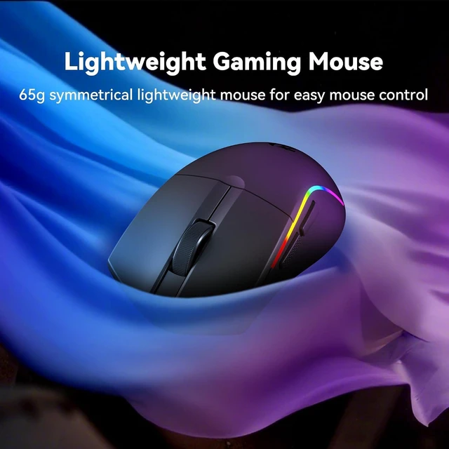 Alt view image 6 of 7 - Redragon S107KS Wireless Gaming Keyboard and Mouse, RGB Backlit, 3 Mode (Wired/2.4G/BT), Up to 10,000 DPI Gaming Mouse with Software, Ultra Lightweight 65g, 25 Key Anti-Ghosting Keyboard for PC