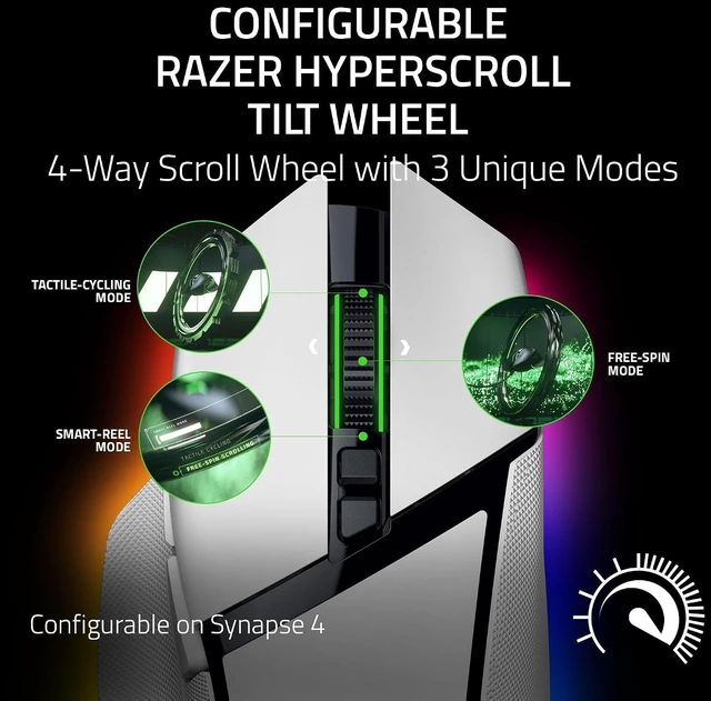 Alt view image 3 of 4 - Razer - Basilisk V3 Pro 35K Wireless Ergonomic Gaming Mouse with HyperScroll Tilt Wheel and Chroma RGB Lighting - White