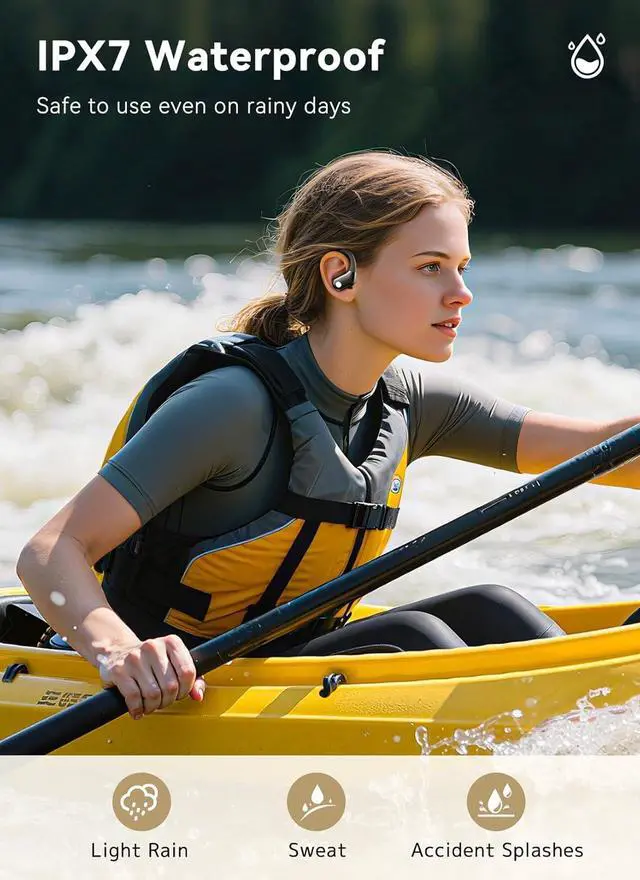 Alt view image 6 of 7 - Wireless Earbuds Sport Ear Buds with Multifunctional Touch Screen Bluetooth 5.4 Headphones Bass Stereo Sound 5 EQ Over-Ear Earbuds for Sports/Workout/Gym-Black