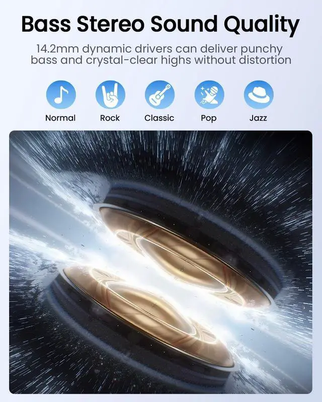 Alt view image 4 of 7 - Wireless Earbuds Bluetooth Headphones ANC/ENC Noise Cancelling Ear Buds with Multifuntional Touch Screen 40H Stereo Sound for Sports IPX7 Clear Calls 5 EQ for iOS Android (Jet Black)