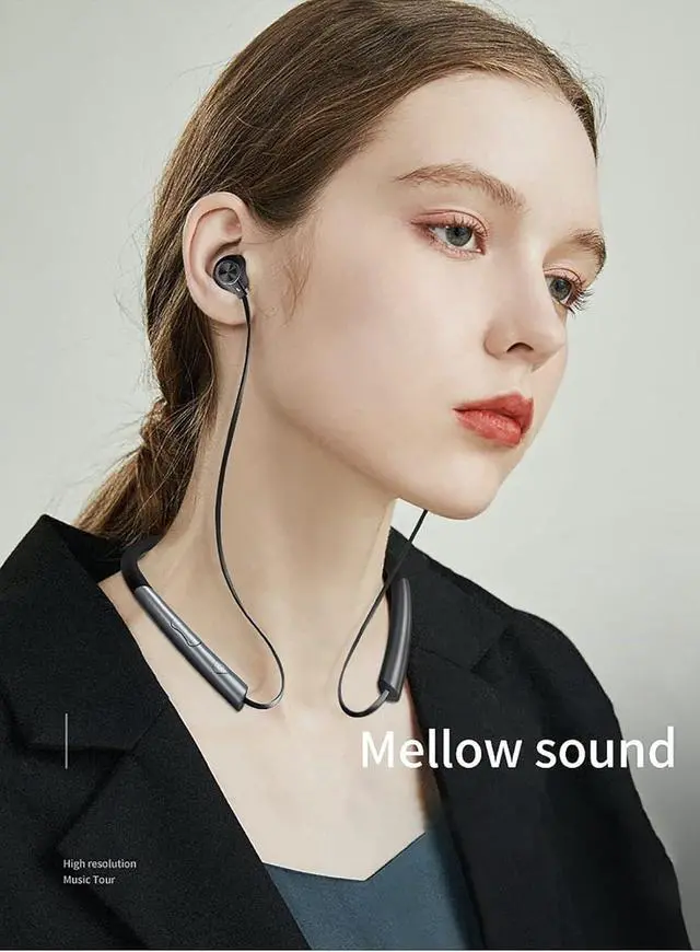 Alt view image 6 of 7 - Neckband Bluetooth Headphones Wireless Earbuds Sports Earphones HiFi Stereo Magnetic Headsets with Soft Silicone Coating & Built-in Mic, 36 Hours Playtime Lightweight Sweatproof for Workout Gym Blue