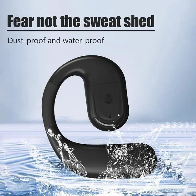 Alt view image 2 of 7 - Single Ear Hook Earphone Over Ear Headphone Bluetooth 5.4 36H Long Battery Life, Soft Silicone Rotatable earpiece, Type-C Fast Charging IPX5 Resistant for Active Sport Lifestyle 78-5
