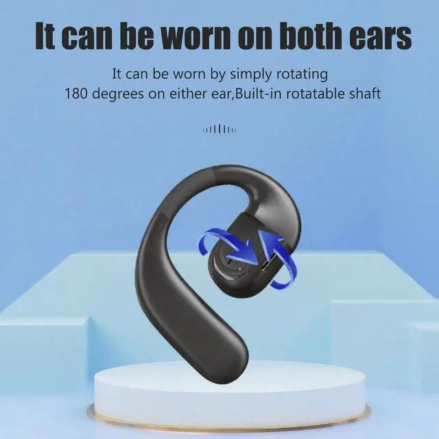 Alt view image 5 of 7 - Single Ear Hook Earphone Over Ear Headphone Bluetooth 5.4 36H Long Battery Life, Soft Silicone Rotatable earpiece, Type-C Fast Charging IPX5 Resistant for Active Sport Lifestyle 78-5