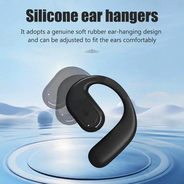 Alt view image 7 of 7 - Single Ear Hook Earphone Over Ear Headphone Bluetooth 5.4 36H Long Battery Life, Soft Silicone Rotatable earpiece, Type-C Fast Charging IPX5 Resistant for Active Sport Lifestyle 78-5