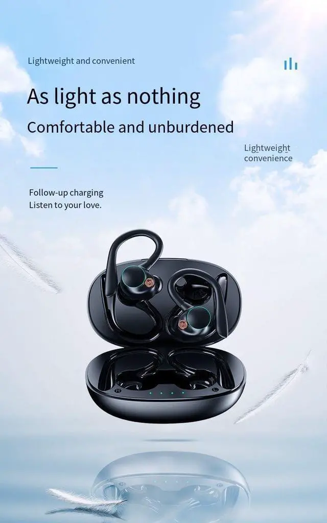 Alt view image 5 of 7 - Wireless Earbuds Bluetooth Sports Headphones with Earhook,ENC Noise Cancelling Mic,60Hrs Playtime HiFi Stereo,IPX7 Waterproof for Headset,Bass in Ear Earphones for Running Workout Gym