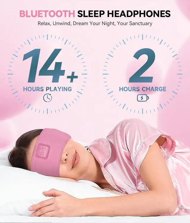 Alt view image 4 of 7 - MUSICOZY Bluetooth 5.4 Sleep Headphones Headband, Zipper Washable Eye Mask with HD Stereo Speakers + Wireless Sports Headband, 14H Playtime Music Headphones for Sleeping, Running, Travel, Meditation