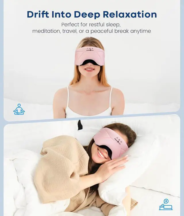 Alt view image 5 of 7 - MUSICOZY Bluetooth 5.4 Sleep Headphones Headband, Zipper Washable Eye Mask with HD Stereo Speakers + Wireless Sports Headband, 14H Playtime Music Headphones for Sleeping, Running, Travel, Meditation