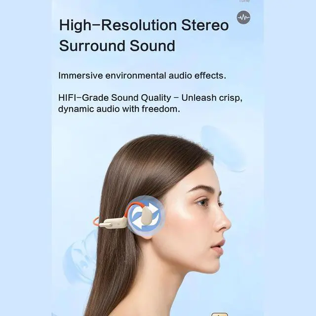 Alt view image 4 of 7 - Diydeg Bone Conduction Headphones, Wireless Open Ear Headphones with HD Stereo Surround, Open Ear Sports Headphone Headset Built in 32G Memory for Running Cycling Workout