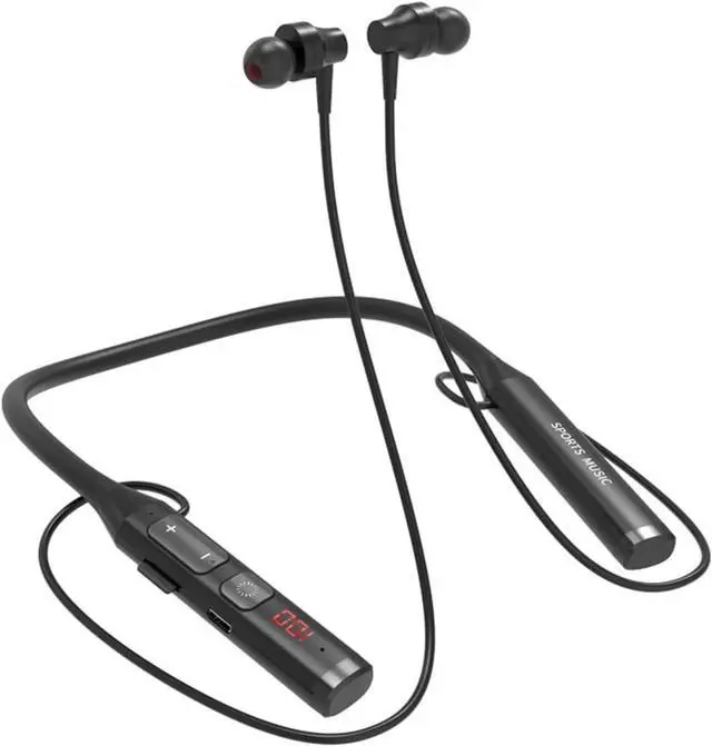 Main image of Neckband Bluetooth Headphones Wireless Earbuds with Mic in-Ear Magnetic Neckband Earphone,HiFi Stereo Deep Bass Noise Cancellation Headsets,60 Hours Playtime for Sports Music Phone Call, Black