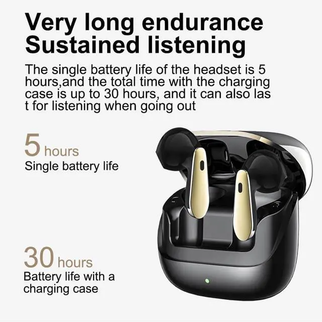 Alt view image 2 of 7 - Wireless Earbuds Bluetooth V5.3 Headphones,ANC+ENC Six-Microphone Talking Noise-Canceling Noise-Absorbing Wind-Dampening Headset,36H Playtime,IPX5 Waterproof Earphones for Gaming,Work, White