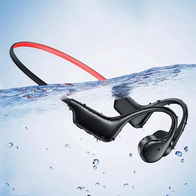 Main image of Bone Conduction Headphones 5.3 Open Ear Headphones,Bone Conduction Earphones IPX8 Waterproof Rating with Mic,Built-in 32GB MP3,8 Hours Battery Life Waterproof Headphones for Swimming,Hiking red