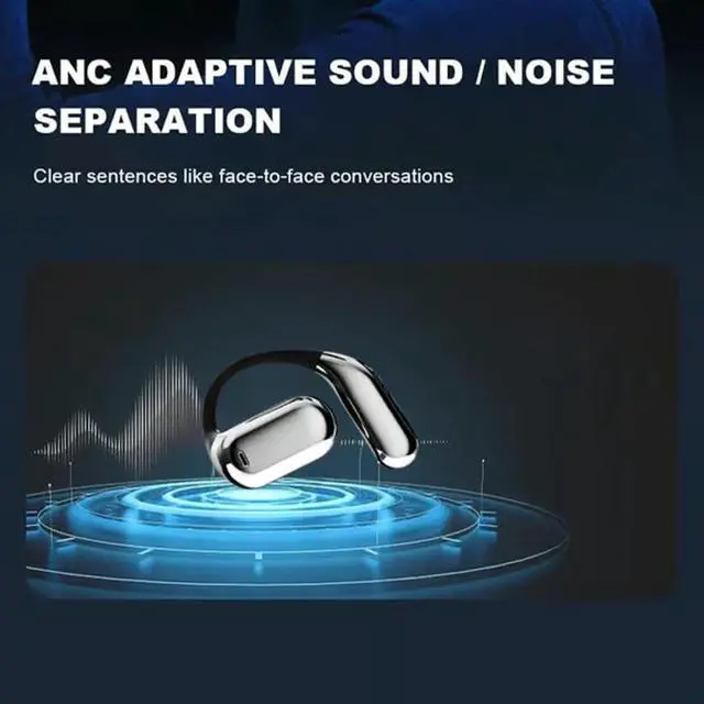 Alt view image 4 of 7 - Aluminiumk True Powerful Bluetooth 5.4 Open Ear Earbuds, IPX5 Waterproof, aluminiumk Bluetooth Headphones, Bass Stereo Ear Buds with Noise Cancelling Mic LED Display (White)