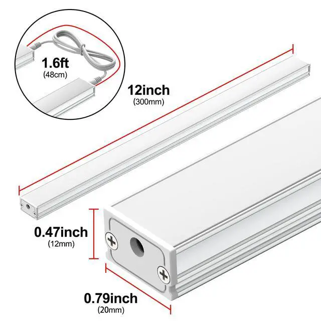 Alt view image 4 of 7 - Under Cabinet Lighting, 4500K Daylight, 3 Pack 12 inch Linkable