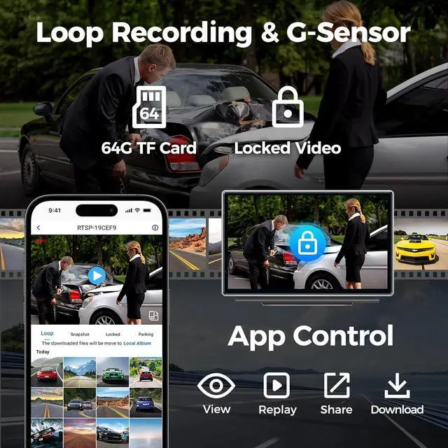 Alt view image 5 of 7 - 7" Wireless Apple CarPlay Android Auto Screen for Car - 4K Dash Cam, GPS Navigation, HD Touchscreen, AirPlay, 1080P Backup Camera, Car Stereo