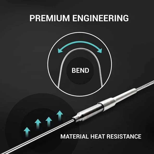Alt view image 3 of 5 - TL1913SL K-Type Inconel 600 Flexible Thermocouple Temperature Sensor Probes -40~2012°F, 1mm / 150mm