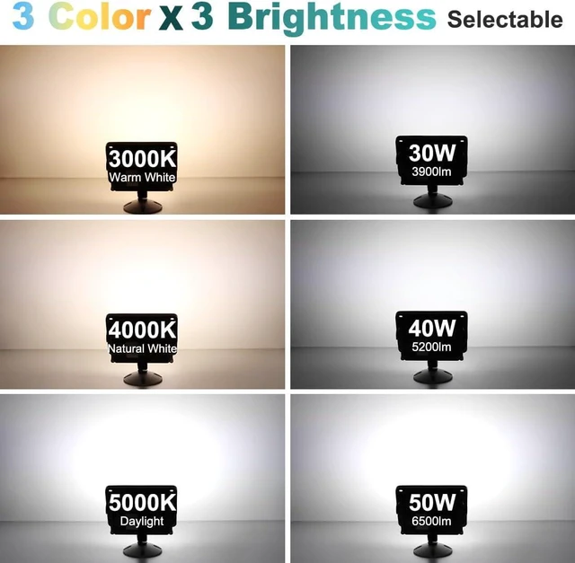 Alt view image 2 of 7 - kadision 50W LED Flood Light Outdoor with Photocell, 3000K/4000K/5000K