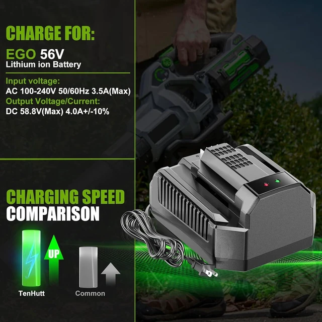 Alt view image 2 of 7 - Faster!! CH2100 4.0A Rapid Charger, Replacement for EGO 56V Chargers CH3200/CH5500/CH7000/CH2800D, Fits EGO 56-Volt Power+ Li-ion Batteries BA2800/BA4200/BA1400/BA2240/BA1120/BA4480T