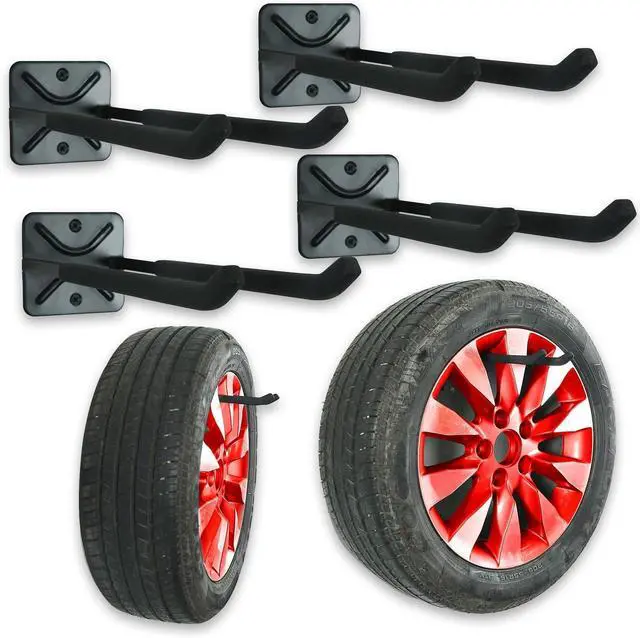 Main image of Wallmaster Heavy Duty Garage Tires Hooks Wall Mounted Tool Hanger Organizer