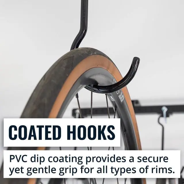 Alt view image 6 of 7 - Teal Triangle Adjustable Ceiling Mounted Bike Rack for Garage, Hold 8 Bikes