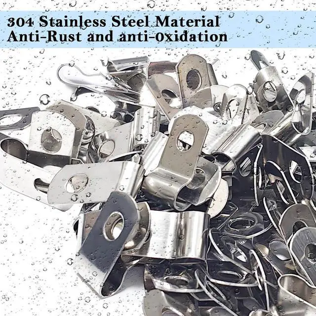 Alt view image 4 of 7 - Upgraded 400 Pcs T304 Stainless Steel Wire Clips Cord Clamp Agricultural Fencing Fence Wire Clamps for 4, 6, 8, and 10-16 Gauge Wire Fencing Livestock Fencing clips for Wood, Metal or Vinyl