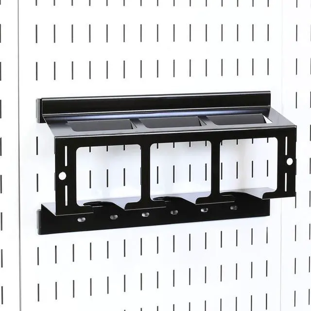Main image of Wall Control Drill Holder Power Tool Storage Rack - Compact Impact Drill Battery Power Tool Pegboard Organizer Pegboard (Black)