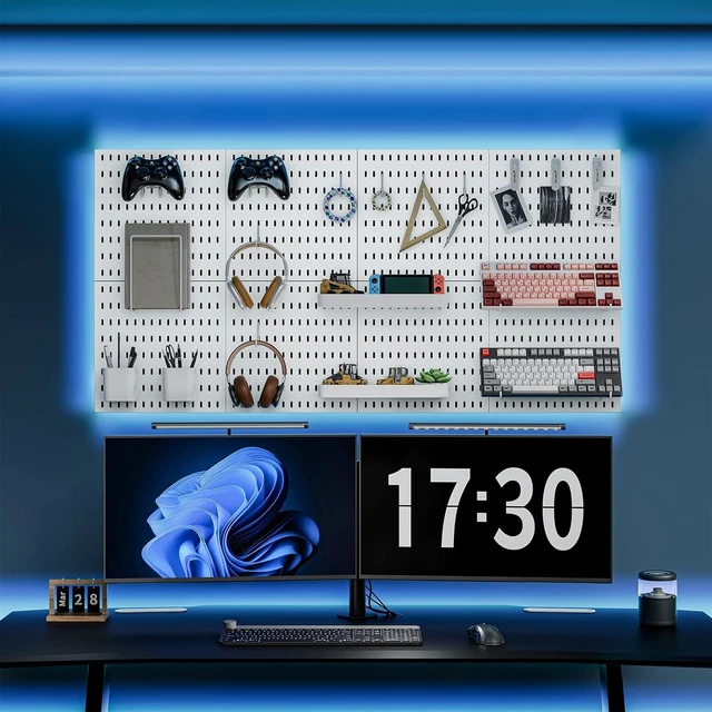 Alt view image 2 of 6 - 25.2" x 25.2" Pegboard Combination Kit, 4 Pegboards & 20 Hanging Accessories, Wall Mounted