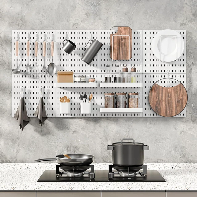 Alt view image 3 of 6 - 25.2" x 25.2" Pegboard Combination Kit, 4 Pegboards & 20 Hanging Accessories, Wall Mounted