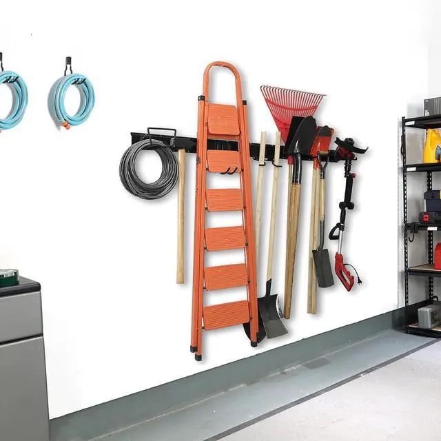 Alt view image 2 of 7 - Wallmaster Garage Tool Storage Rack, Wall Mounted Garden Tool Organizer