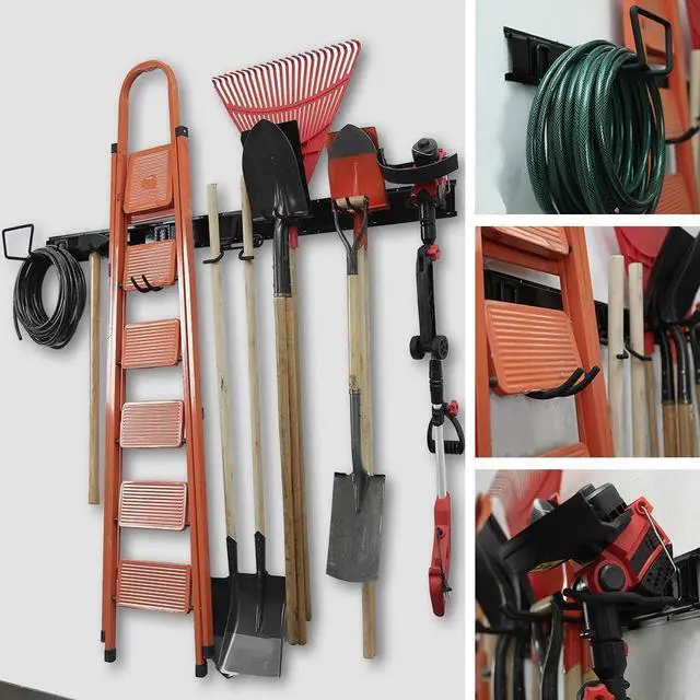 Alt view image 7 of 7 - Wallmaster Garage Tool Storage Rack, Wall Mounted Garden Tool Organizer