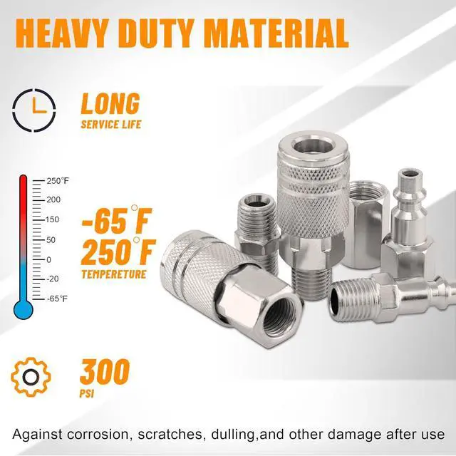 Alt view image 4 of 6 - 67Pcs Air Coupler and Plug Kit,1/4 Inch NPT Air Tool Fittings Set, Quick Connect Air Hose Fittings Air Compressor Accessories