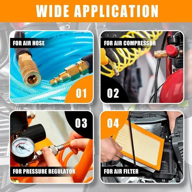 Alt view image 6 of 6 - 67Pcs Air Coupler and Plug Kit,1/4 Inch NPT Air Tool Fittings Set, Quick Connect Air Hose Fittings Air Compressor Accessories