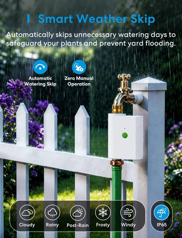 Alt view image 3 of 7 - WiFi Garden Hose Water Timer with Rain Skip & Hub, IP65