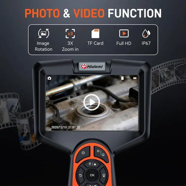 Alt view image 6 of 7 - 3.9mm Borescope Camera with Light, 5" Industrial Endoscope Camera | 3.9mm Ultra-Thin Probe, 5FT Semi-Rigid Snake, Built-In LED Flashlight for Engine, Automotive, Aircraft, Wall, Pipe Inspection