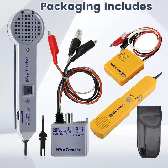 Alt view image 2 of 7 - Tone Generator kit, Wire Tracer Circuit Tester, Wires Tone Tracer, 200EP High Accuracy Wire Tester Kit, RJ11 Multi-Tone Cable Test Kits with Inductive Amplifier for Network Cables Collation