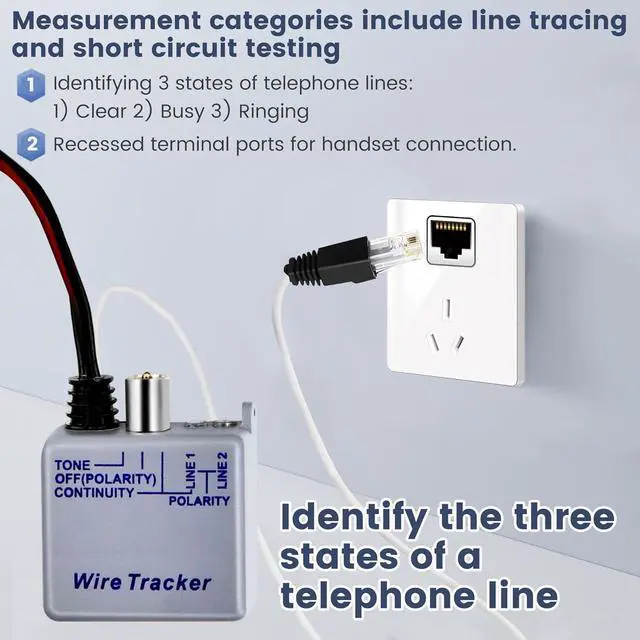 Alt view image 6 of 7 - Tone Generator kit, Wire Tracer Circuit Tester, Wires Tone Tracer, 200EP High Accuracy Wire Tester Kit, RJ11 Multi-Tone Cable Test Kits with Inductive Amplifier for Network Cables Collation