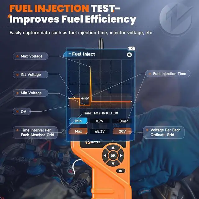 Alt view image 4 of 7 - KM601 Power Circuit Probe Kit, 12V-24V Automotive Circuit Tester with Fuel Injector, Battery Test, Multimeter, Oscilloscope, Short Circuit Finder, Component Activator, Current Probe, 30FT Cable