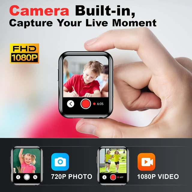 Alt view image 2 of 5 - MP3 Player with 128GB TF Card, Bluetooth 5.4, 2" Touchscreen, Speaker & Camera, Black