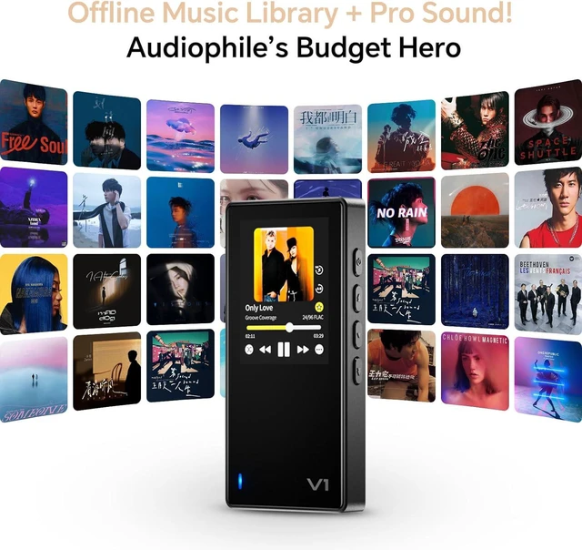 Alt view image 2 of 7 - Variations V1 Portable HiFi Music Player,Digital Audio Player with Two Way Bluetooth 5.1. 4.4mm&3.5mm Headphone Ports +Black Back Clip