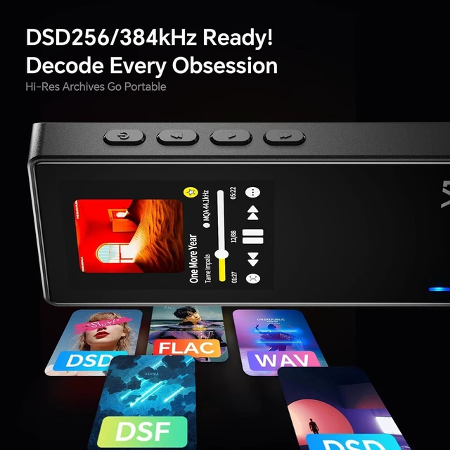 Alt view image 6 of 7 - Variations V1 Portable HiFi Music Player,Digital Audio Player with Two Way Bluetooth 5.1. 4.4mm&3.5mm Headphone Ports +Black Back Clip