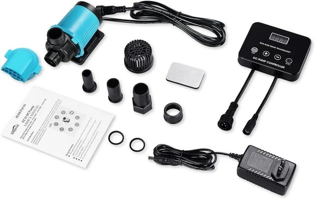 Alt view image 6 of 7 - 660 GPH Aquarium Return Pump with LCD Display Controller, DC 24V 25W 20-Speed ECO Quiet Submersible & Inline Pump for Saltwater, Freshwater & Sump